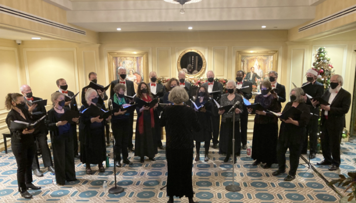 Photo of singers at Christmas time